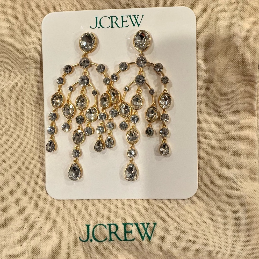 J. Crew Gold Chandelier Earrings